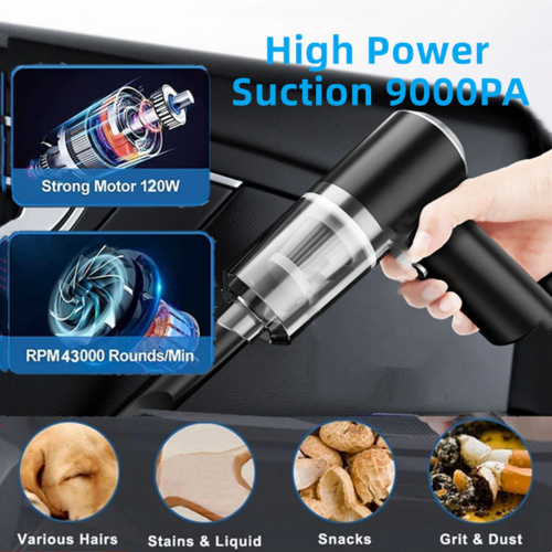 Portable Car Vacuum – 120W High-Power Cleaner